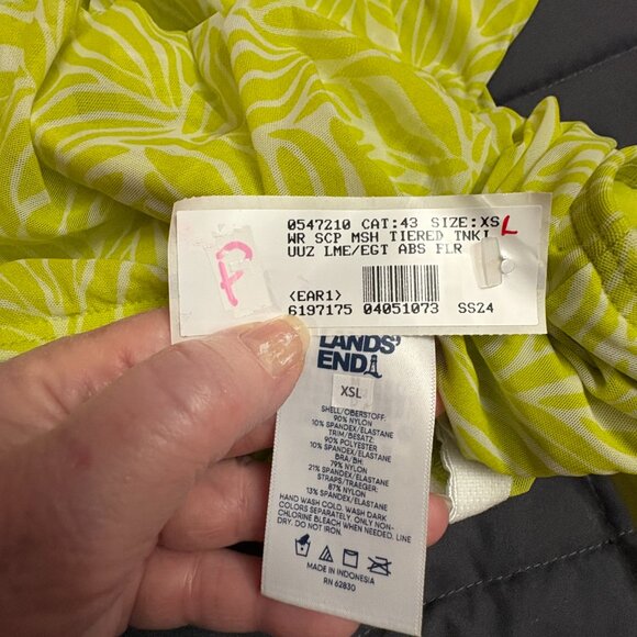 Mesh Scoop Neck Tiered Tankini Swimsuit Top - Size: XSL - NWT - Picture 10 of 11